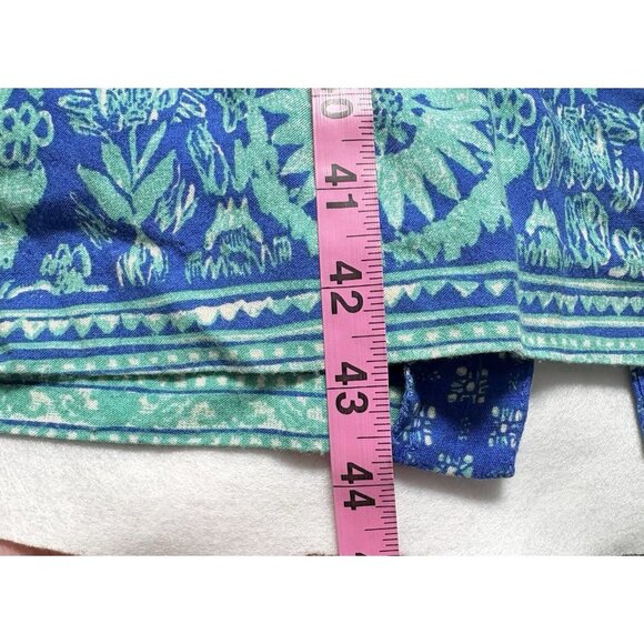 Vtg JSJ Petites Women Midi Dress Sz 12 Blue Linen Blend Short Sleeve 80 90s 92-5 - Picture 11 of 12